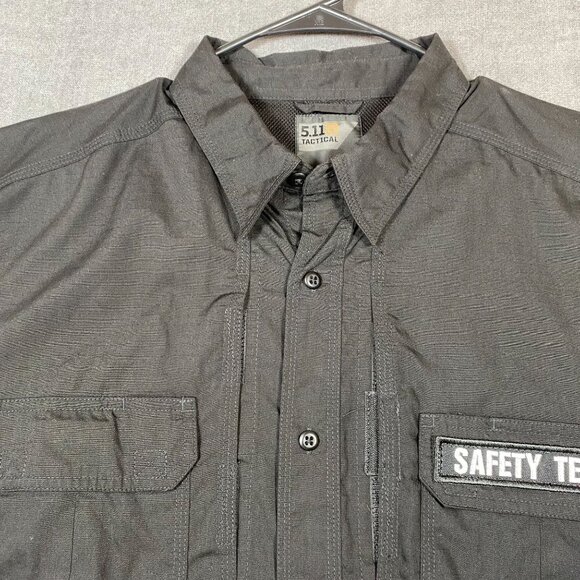 5.11 Tactical Safety Team Shirt Regular Fit Black Button-Up Short Sleeve Mens XL - Picture 7 of 10